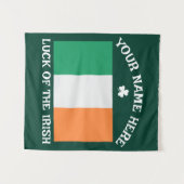 Tenture La Saint-Patrick Drapeau Irlande Nom Personnalisé (Devant (Horizontal))