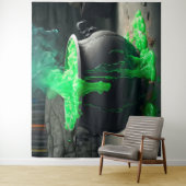 Tenture La sorcière bouillonnante Cauldron Halloween toile (En situation)