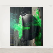 Tenture La sorcière bouillonnante Cauldron Halloween toile (Devant)