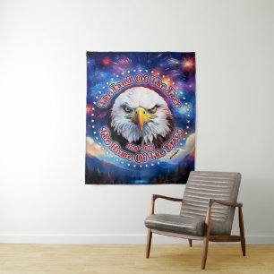 Tenture La Terre Des Hommes Libres Feu D'artifice Aigle Br