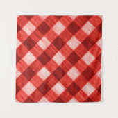 Tenture La texture du rouge vif de la gingham de reliure f (Devant (Horizontal))