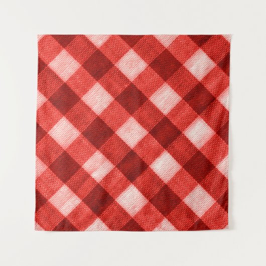 Tenture La texture du rouge vif de la gingham de reliure f (Devant)