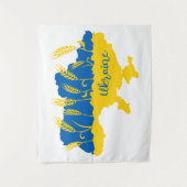 Tenture La typographie ukrainienne et l'oreille au blé sur (Devant)
