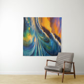 Tenture La vague au lever du soleil (En situation (horizontale))