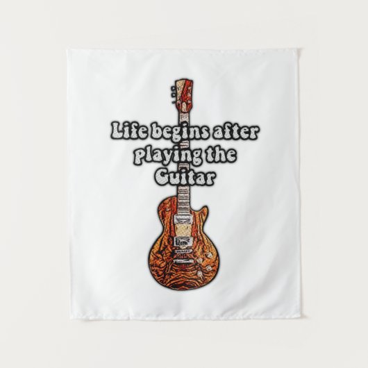 Tenture La vie commence après avoir joué de la guitare. co (Devant)