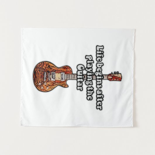 Tenture La vie commence après avoir joué de la guitare. co (Devant (Horizontal))
