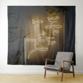 Tenture La vie est belle en néon (En situation (horizontale))