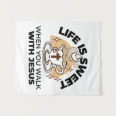 Tenture La vie est douce avec Jésus - Christian Faith Tea (Devant (Horizontal))