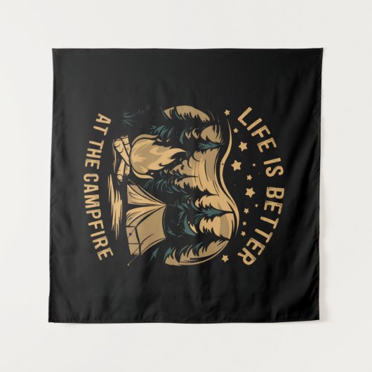 Tenture La Vie Est Meilleure Au Camping Camping Camper Cam (Devant (Horizontal))