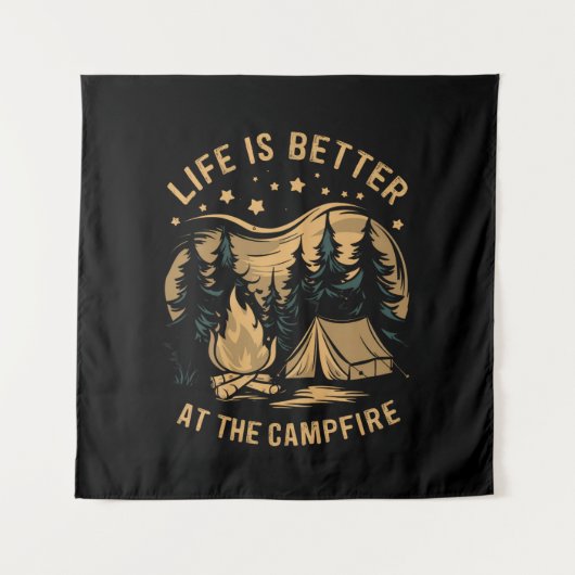 Tenture La Vie Est Meilleure Au Camping Camping Camper Cam (Devant)