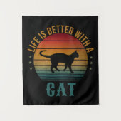 TENTURE LA VIE EST MIEUX AVEC UN CHAT (Devant)