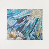 Tenture La vie océanique - Mosaïque d'art numérique (Devant (Horizontal))