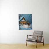Tenture La visite de Noël enneigée de Big Buck (En situation)