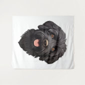 Tenture Labradoodle Chien noir (Devant (Horizontal))