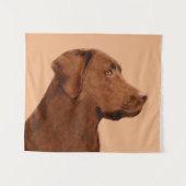 Tenture Labrador Retriever (Chocolat) Peinture - Chien Art (Devant (Horizontal))