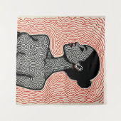 Tenture Labyrinth of Her Awakening – A Minimalist Portrait (Devant (Horizontal))