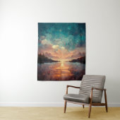 Tenture Lac Dreamlike et Sunset | Landscape (En situation)