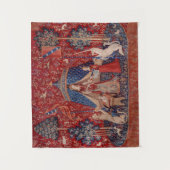 Tenture Lady and Unicorn Medieval Tapestry Desire (Devant)