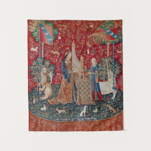 Tenture Lady and Unicorn Medieval Tapestry Hearing (Devant)