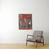 Tenture Lady and Unicorn Medieval Tapestry Hearing (En situation)