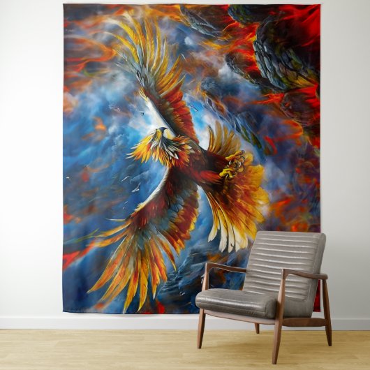 Tenture L'aigle Phoenix (En situation)