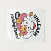Tenture Laisser la joie des fêtes - Noël de chien mignon (Devant (Horizontal))