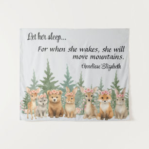 Tenture Laissez-la dormir Bois Animaux Feminine Nursery