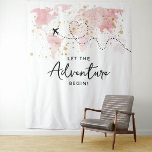 Tenture "Laissons Commencer L'Aventure !" Baby shower Cart