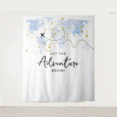 Tenture "Laissons Commencer L'Aventure !" Baby shower Cart (Devant)