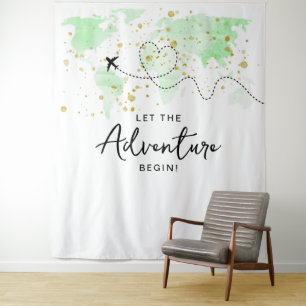 Tenture "Laissons Commencer L'Aventure !" Baby shower Cart
