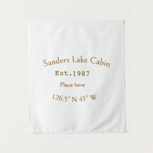 Tenture Lake house et. Date année coordonnées personnalisé