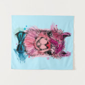 Tenture Lama rose mignon (Devant (Horizontal))