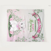 Tenture Lamb rose Baby shower Floral Arrière-plan (Devant (Horizontal))