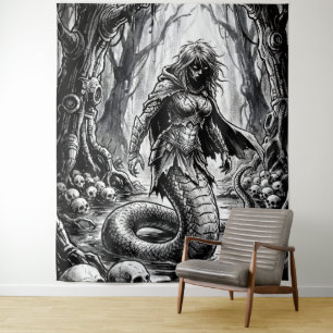 Tenture Lamia la Reine Serpent des Crânes