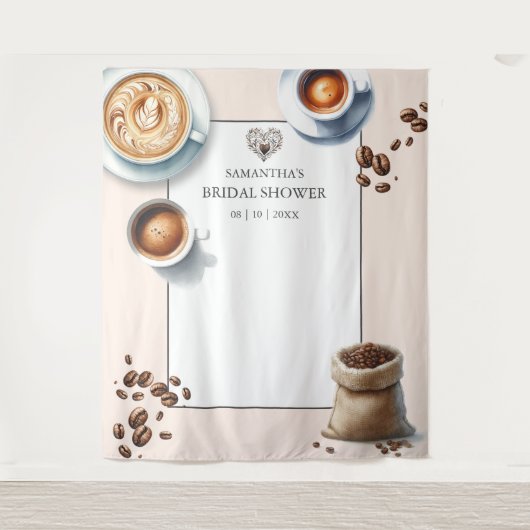 Tenture L'amour brasse la Fête des mariées de café Photo (Devant)