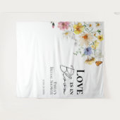 Tenture L'amour est en fleur | Arrière-plan Fête des marié (Devant (Horizontal))