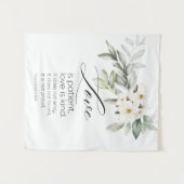 Tenture L'amour est Patient Bible Verse Blanc Floral Chris (Devant (Horizontal))