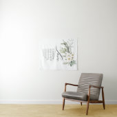 Tenture L'amour est Patient Bible Verse Blanc Floral Chris (En situation (horizontale))