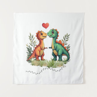 Tenture L'amour frappa les dinosaures