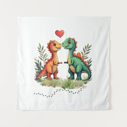 Tenture L'amour frappa les dinosaures (Devant)