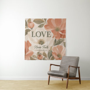 Tenture L'AMOUR NE MANQUE JAMAIS Cadeau de mariage chrét