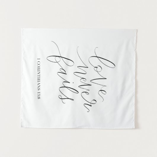 Tenture l'amour n'échoue jamais | 1 Corinthiens 13:8 (Devant (Horizontal))