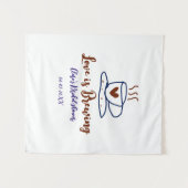 Tenture L'amour se prépare shower de mariage marron bleu a (Devant (Horizontal))