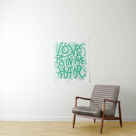 Tenture L'amour vert est dans les cheveux (En situation)