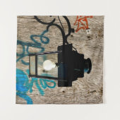 Tenture Lampe de rue urbaine et graffiti (Devant (Horizontal))