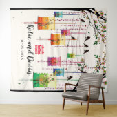 Tenture Lampions Colorés Arbre Oiseaux Mariage Chinois (En situation (horizontale))