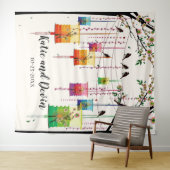 Tenture Lampions Colorés Cerisier Oiseaux Mariage/Événemen (En situation (horizontale))