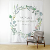 Tenture Lancement de mariage floral d'eucalyptus aquarelle (En situation)