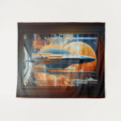 Tenture Lancement Lunaire - Voyage vers Moon Retro Poster (Devant (Horizontal))