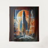 Tenture Lancement Lunaire - Voyage vers Moon Retro Poster (Devant)